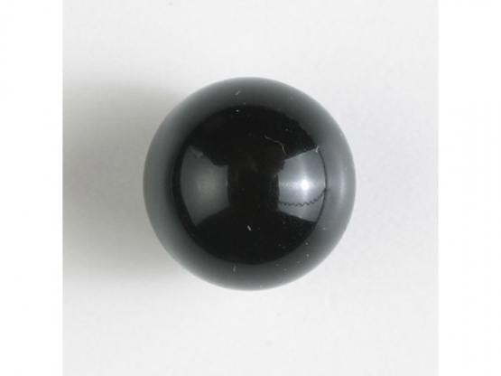 Polyester-Kugelknopf mit Öse - Größe: 11mm - Farbe: schwarz - 