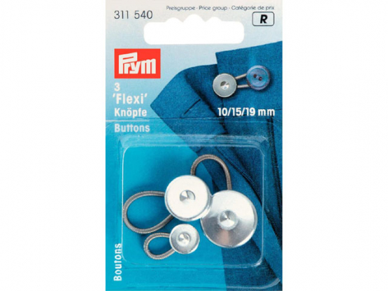 Prym Flexi-Knoepfe mit Schlaufe 10 + 15 + 19 mm 