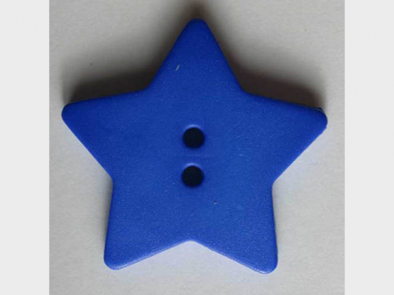 Quiltingknopf in Form eines hübschen Sternes - Größe: 15mm - Farbe: blau 