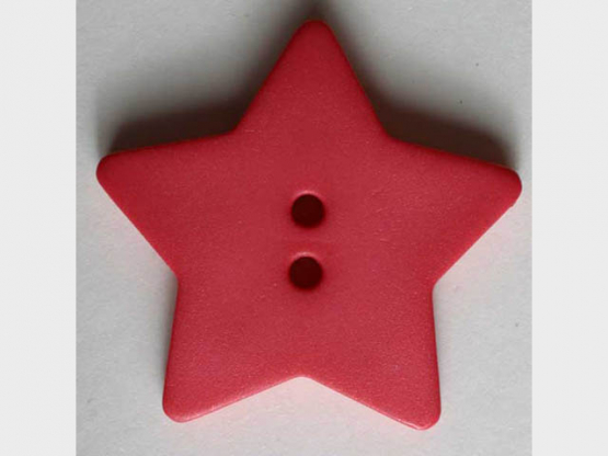 Quiltingknopf in Form eines hübschen Sternes - Größe: 15mm - Farbe: pink 