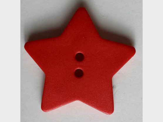Quiltingknopf in Form eines hübschen Sternes - Größe: 15mm - Farbe: rot - 