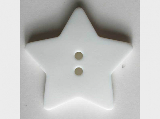 Quiltingknopf in Form eines hübschen Sternes - Größe: 15mm - Farbe: weiß 
