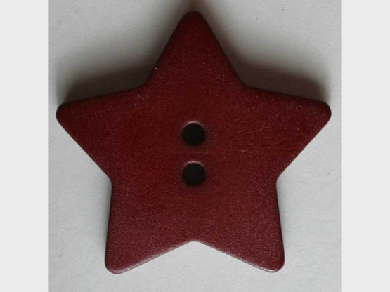 Quiltingknopf in Form eines hübschen Sternes - Größe: 15mm - Farbe: rot - 