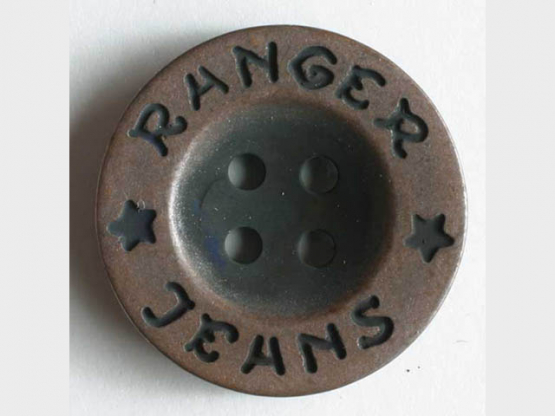 Ranger Jeans Kunststoffknopf metallisiert, mat flach 