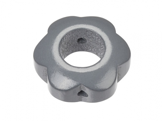 Schnulli-Blumenperle 29/12 mm, Btl. à 2 St. grau,