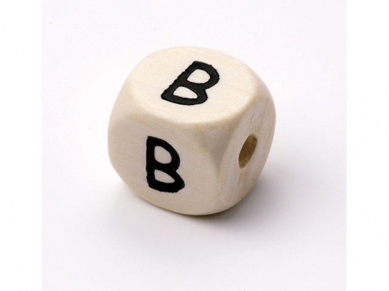 Schnulli-Buchstaben-Würfel 10 mm Ahorn natur hell B