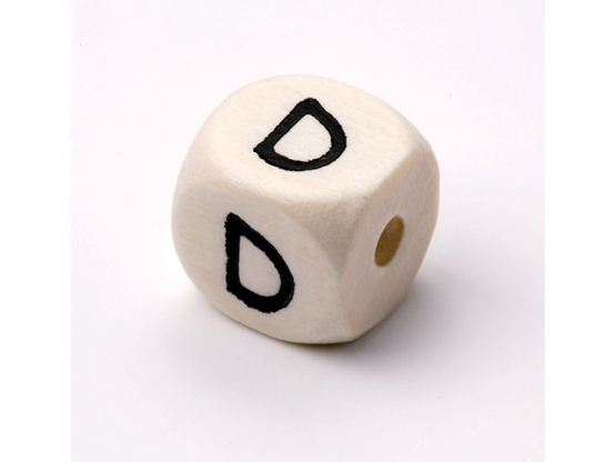 Schnulli-Buchstaben-Würfel 10 mm Ahorn natur hell D