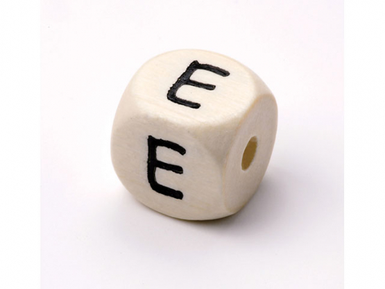 Schnulli-Buchstaben-Würfel 10 mm Ahorn natur hell E