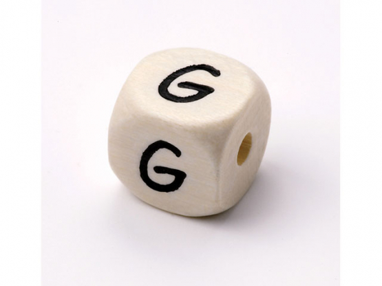 Schnulli-Buchstaben-Würfel 10 mm Ahorn natur hell G