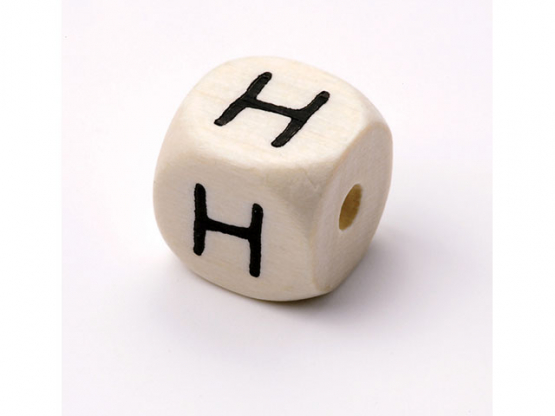 Schnulli-Buchstaben-Würfel 10 mm Ahorn natur hell H