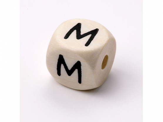 Schnulli-Buchstaben-Würfel 10 mm Ahorn natur hell M
