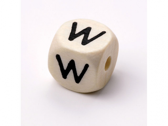 Schnulli-Buchstaben-Würfel 10 mm Ahorn natur hell W