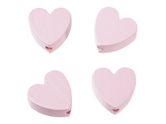 Schnulli-Herz 20 x 20 x 8 mm, DL 3 mm, Btl. à 4 St. rosé,