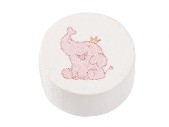 Schnulli Holzformen Btl. à 2 St. Scheibe Elefant 20 x 10 mm, rosé,