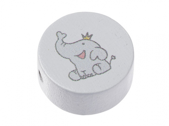 Schnulli Holzformen Btl. à 2 St. Scheibe Elefant 20 x 10 mm, grau,