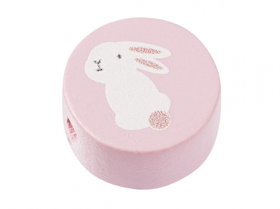 Schnulli Holzformen Btl. à 2 St. Scheibe Hase 20 x 10 mm, rosé,