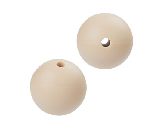 Schnulli-Silikon Perle rund 15 mm, Btl. à 4 St. natur,
