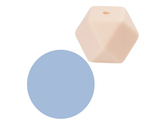 Schnulli-Silikon Perle Sechseck 14 mm, Btl. à 3 St. taupe,