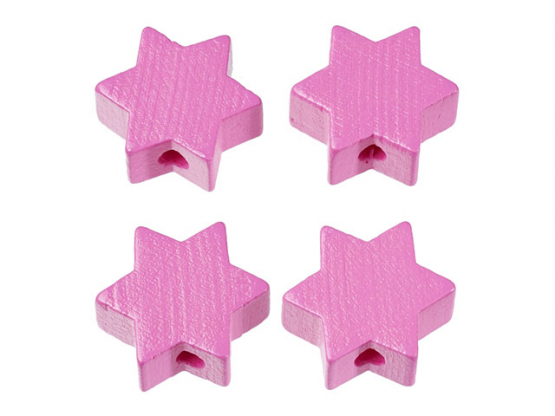 Schnulli-Stern 19,5 x 19,5 x 8 mm, DL 3 mm, Btl. à 4 St. cyclam,