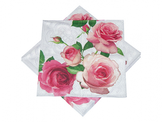 Servietten-Motiv, 3-lagig, 33 x 33cm, Garden-of-Roses 