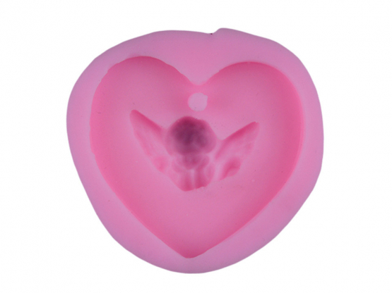 Silikon Form SB1 Herz mit Engel 5.2x5x1.4cm 