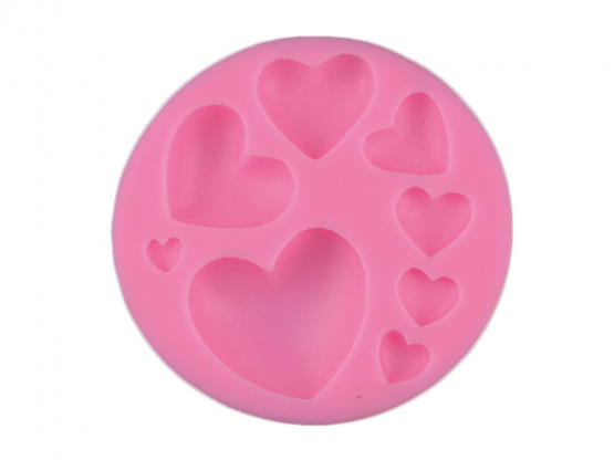 Silikon Form SB1 Herzen x8 7.5x1.3cm 