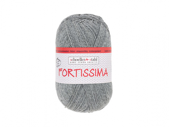 Sockenwolle Fortissima 100 uni Farbe 2056 hellgraumeliert 