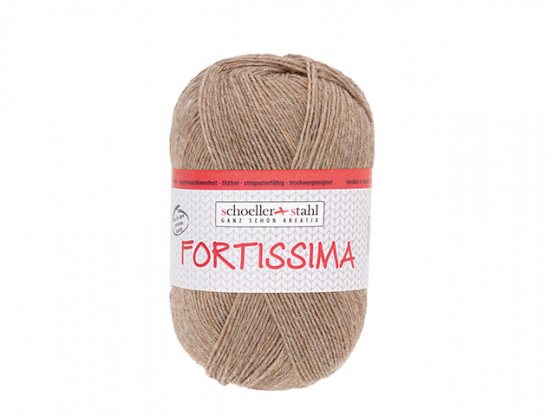 Sockenwolle Fortissima 100 uni Farbe 2072 kamel meliert