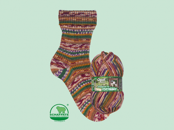 Sockenwolle Opal 4fach Schafpate 16 Porträääh! Farbe 11455 Socke-die Socke - die Genießerin