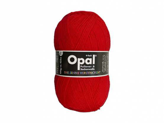 Sockenwolle Opal 4fädig uni ROT