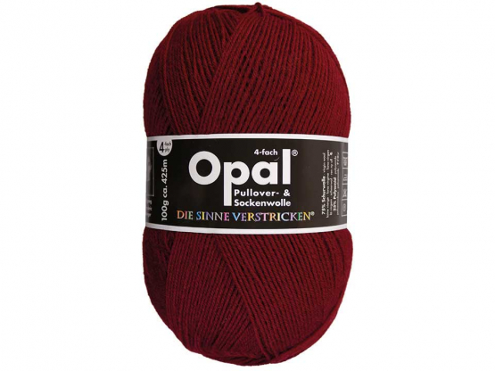 Sockenwolle Opal 4fädig uni RUBINROT