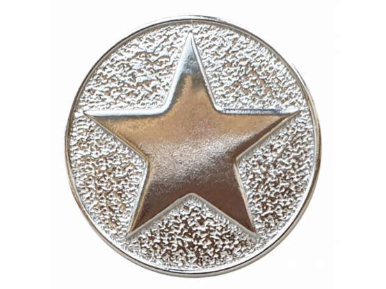 Sternenknopf Vollmetall mit Öse ø 20mm: silber 