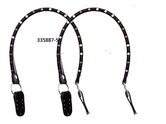 Taschengriff paarweise braun mit Nieten 