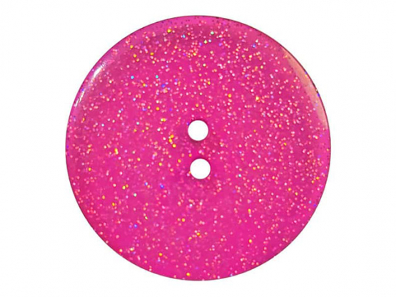 transparenter Knopf mit Glitter, 2-Loch - Größe: 18mm - Farbe: 