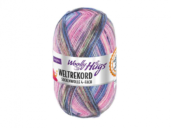 Wolly Hugs Weltrekord Sockenwolle rosa-blau-lila