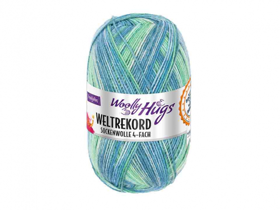 Wolly Hugs Weltrekord Sockenwolle grün-blau