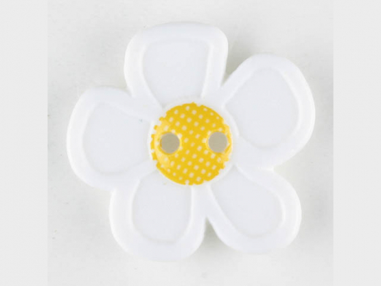 wunderschöner Blumenknopf - Größe: 20mm - Farbe: weiß - Art.Nr. 280849 