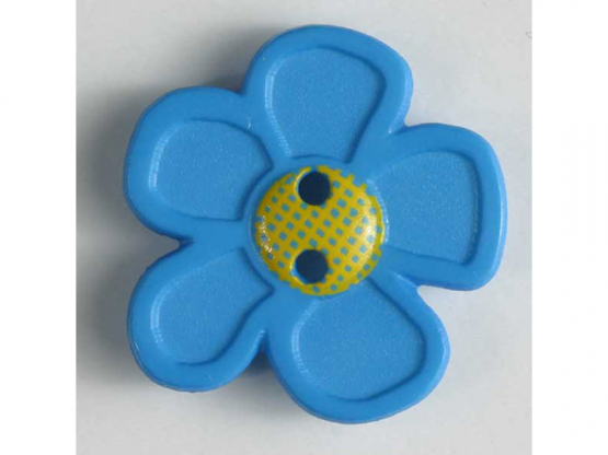 wunderschöner Blumenknopf - Größe: 28mm - Farbe: blau - Art.Nr. 340553 