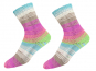 Sockenwolle Sensitive Socks gelbgrün-braun-weiss
